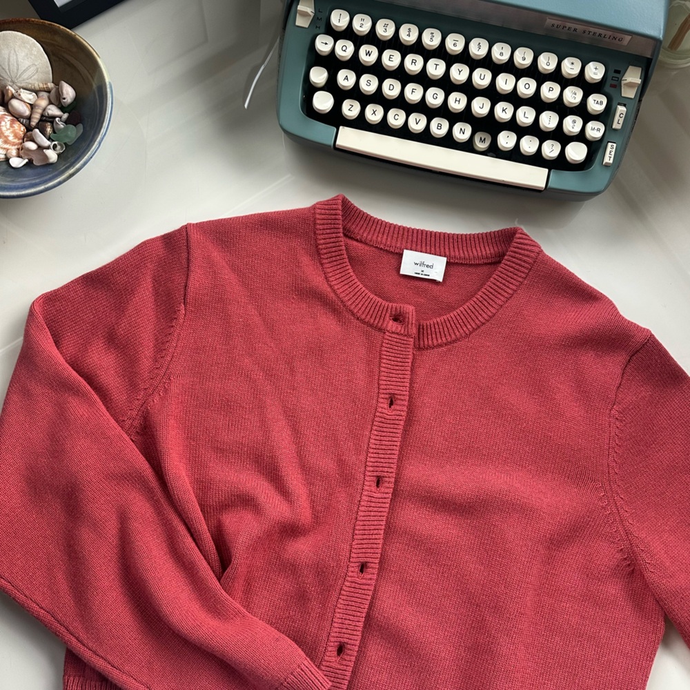 Aritzia Sicily Rosy Red Cardigan Sweater